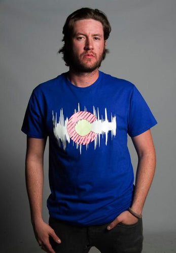 Hyphy Colorado Glow in the Dark Tshirt Blue includes FREE LED MINI BLACK LIGHT